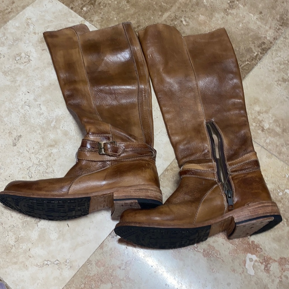 brown leather boots